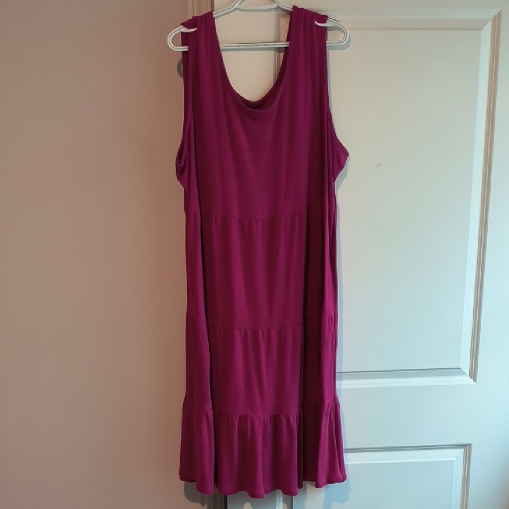 Red Sleeveless Scoop Neck Sundress